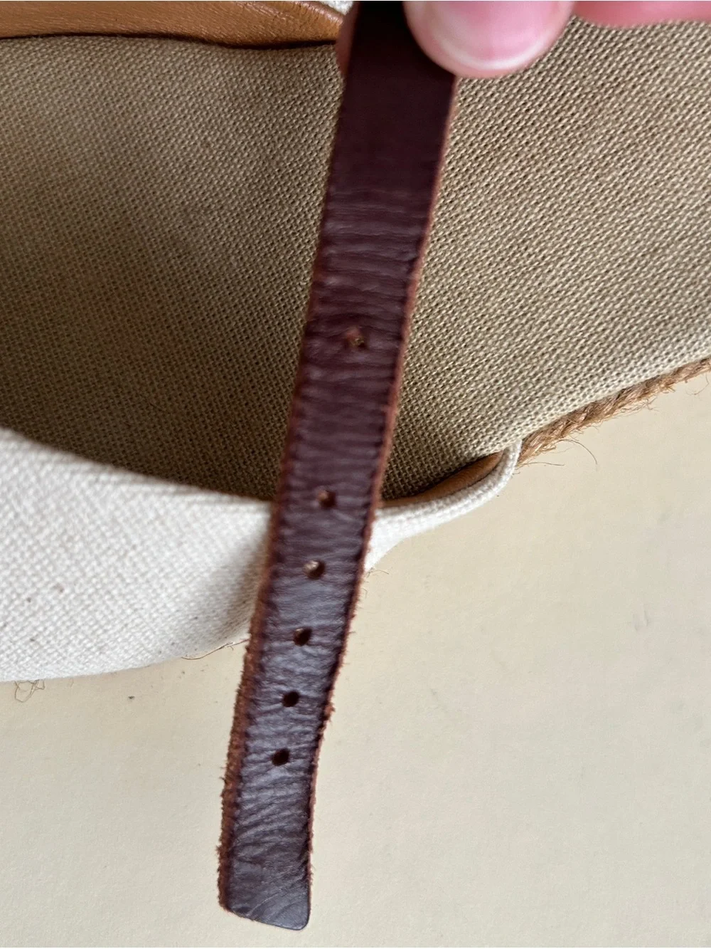 Sezane Canvas Espadrille Wedge Sandals - Cream and Tan